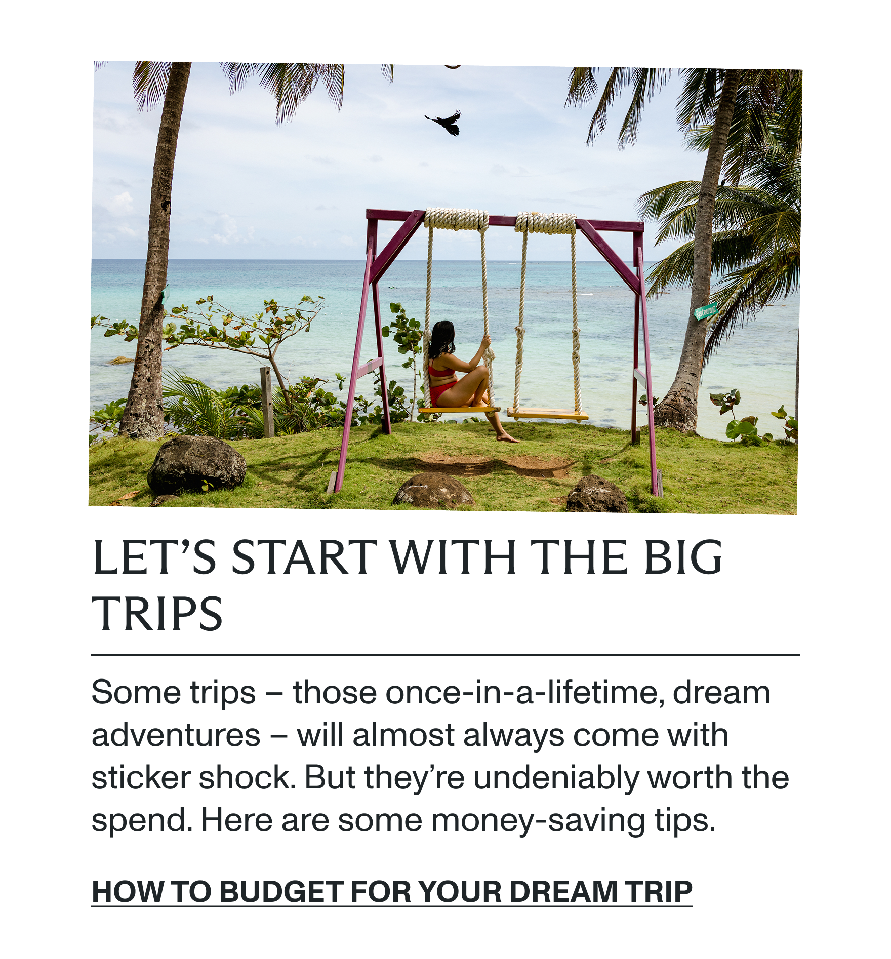 How to budget for your dream trip