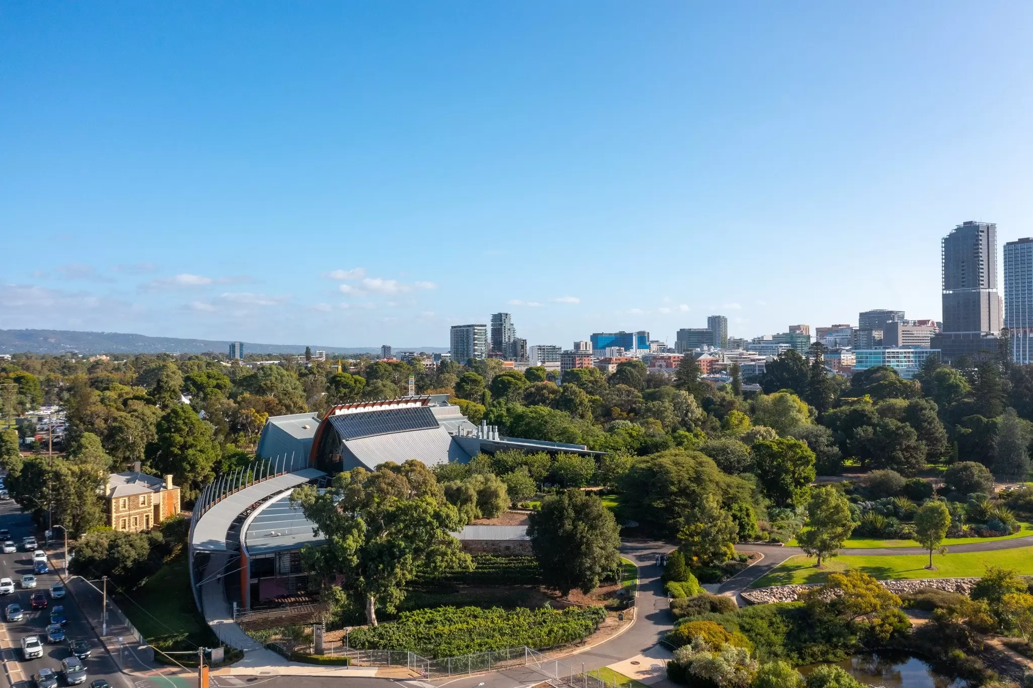 city skyline on a sunny day