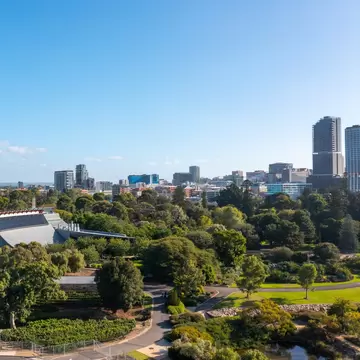 city skyline on a sunny day