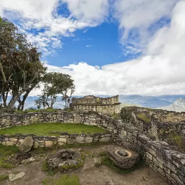 The stone ruins of the Kuelap fortress in northern Peru