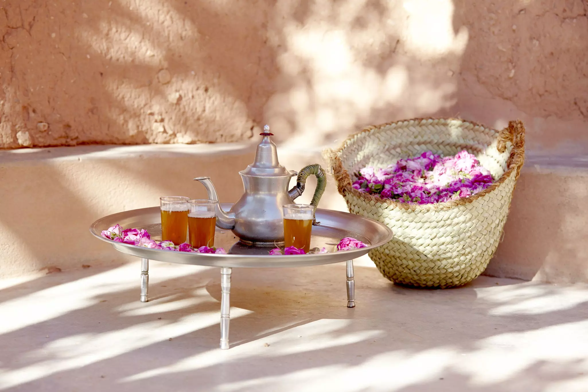 Rose Tea in a family home in the village of H'dida, Morocco.