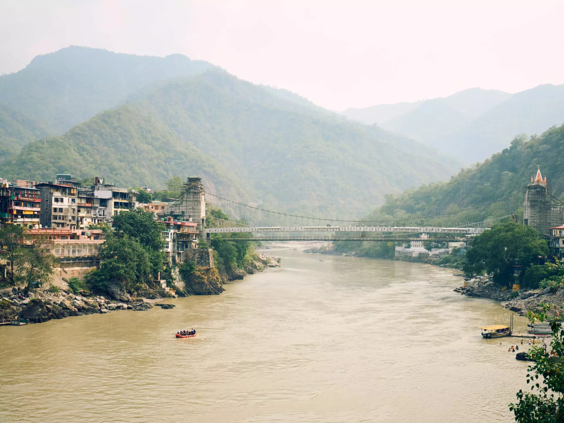 Lakshman Jhula suspension bridge across the Ganges River in Rishikesh, Uttarakhand, India. Ashish Chandra for Lonely Planet
