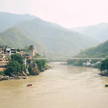 Lakshman Jhula suspension bridge across the Ganges River in Rishikesh, Uttarakhand, India. Ashish Chandra for Lonely Planet
