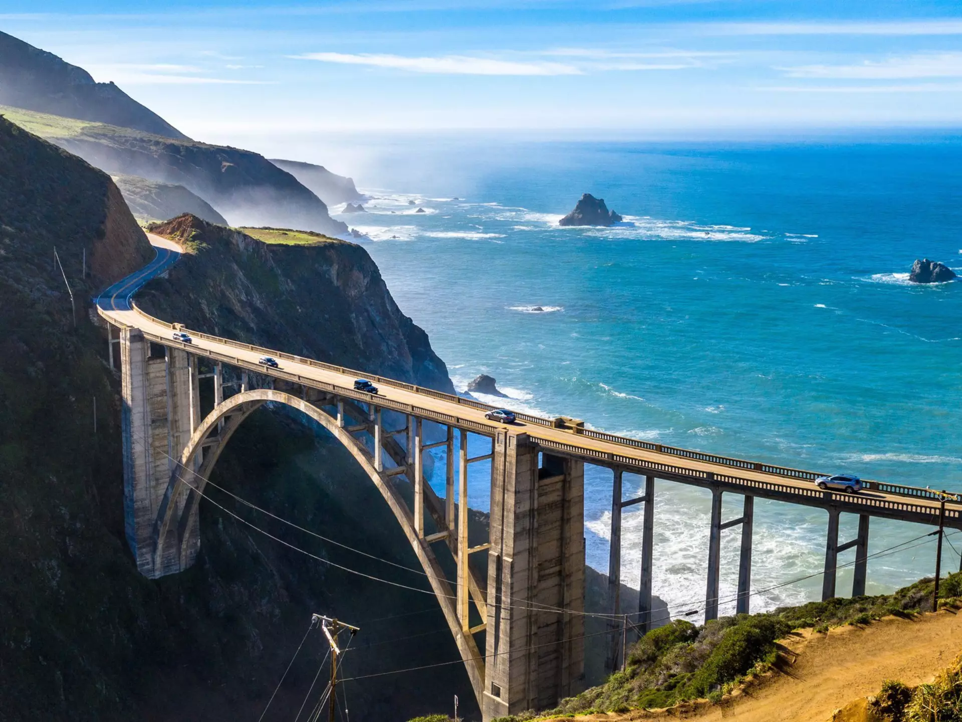 Bixby Bridge on the Pacific Coast Highway, California. Nuria Kreuser/Shutterstock