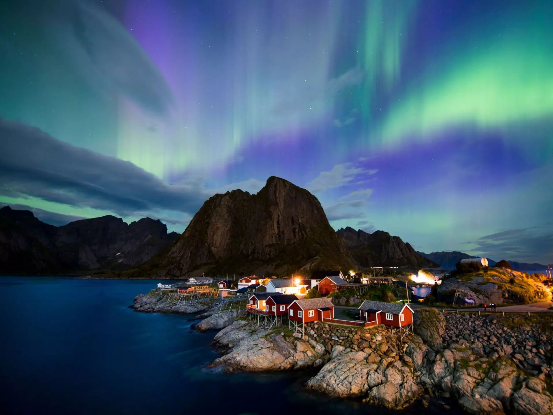 More remote spots, like the Lofoten Islands, offer better chances of seeing the northern lights. Jonathan Nackstrand/AFP/Getty Images