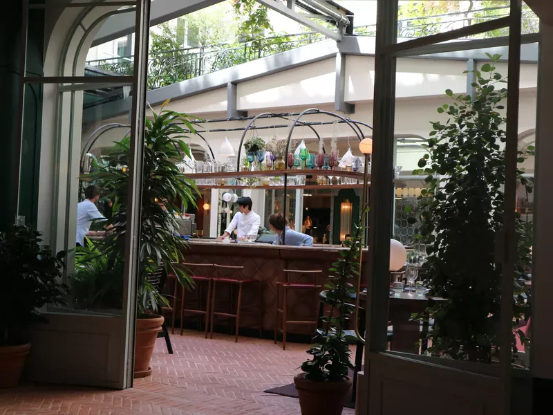 A hotel bar and restaurant.