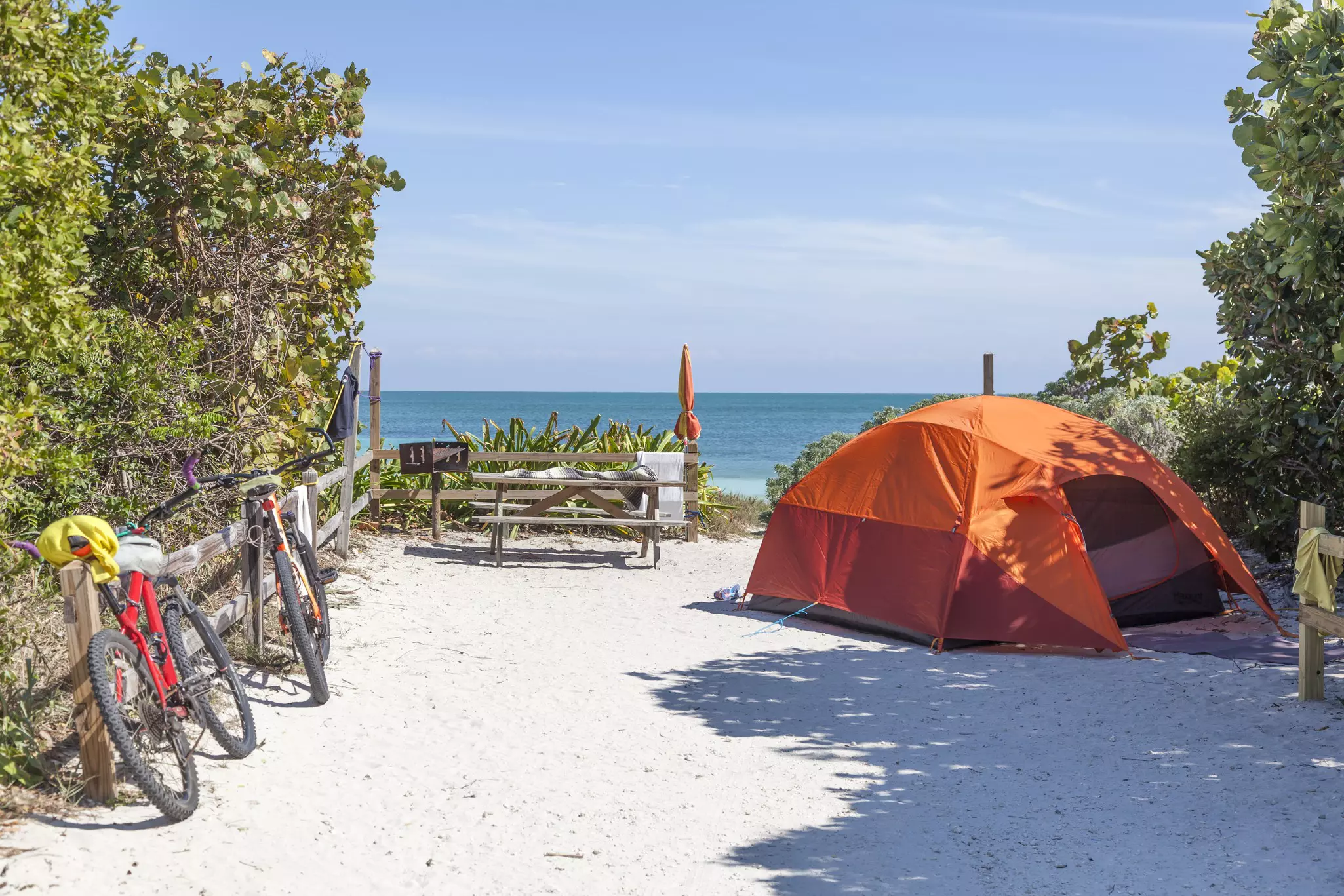 Camping at the beach in Bahia Honda state park.