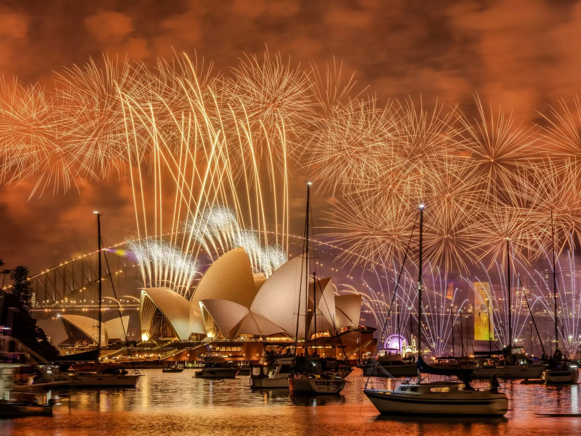 Celebrating the new year in Sydney Harbour in Australia. Promit_Mallick/Shutterstock