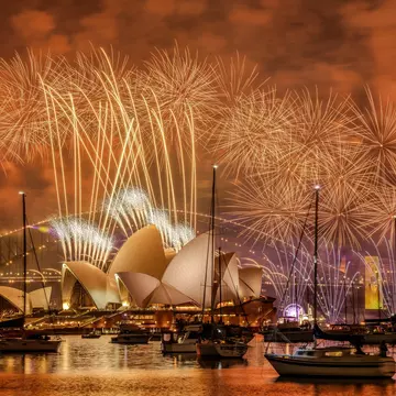 Celebrating the new year in Sydney Harbour in Australia. Promit_Mallick/Shutterstock