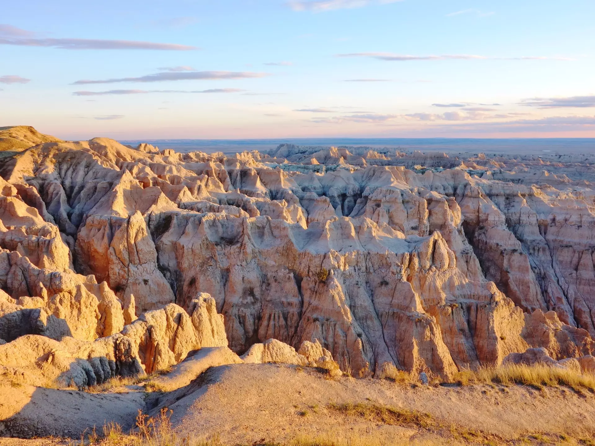 Eroded rock formations at Badlands National Park. EQRoy/Shutterstock