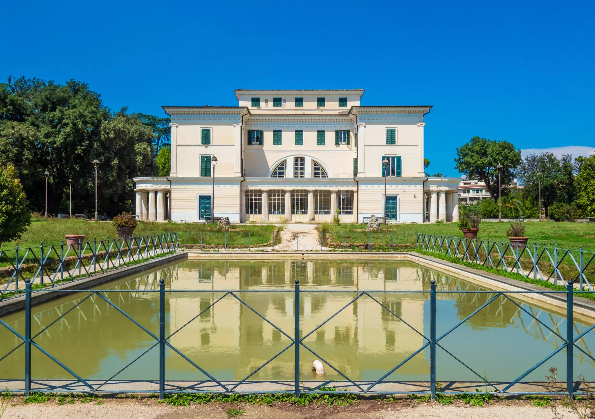 Villa Torlonia, public park of Rome with fountains