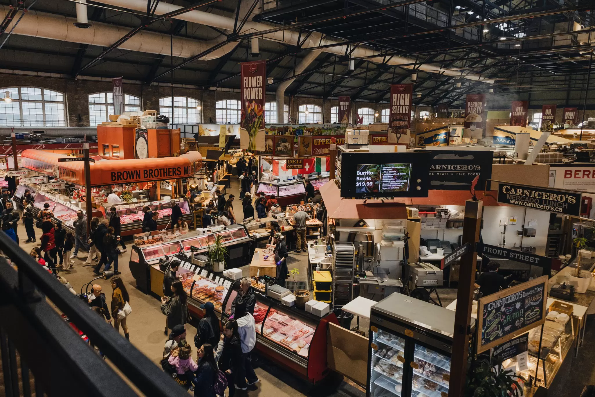 Shoppers at St. Lawrence Market on a Sunday afternoon in Toronto, Canada.