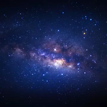 Stars shine in a dark sky.