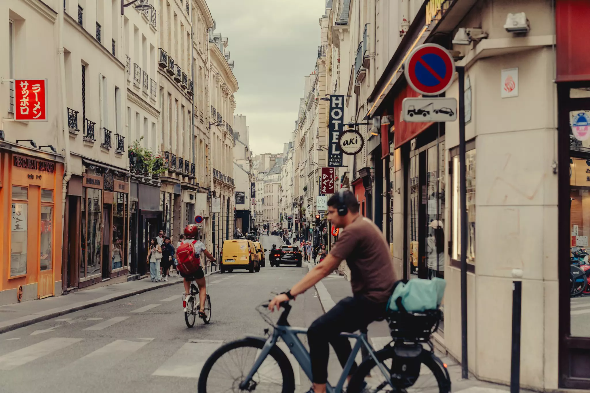 Rue Sainte-Anne, home to Little Tokyo in Paris, France. July 2024