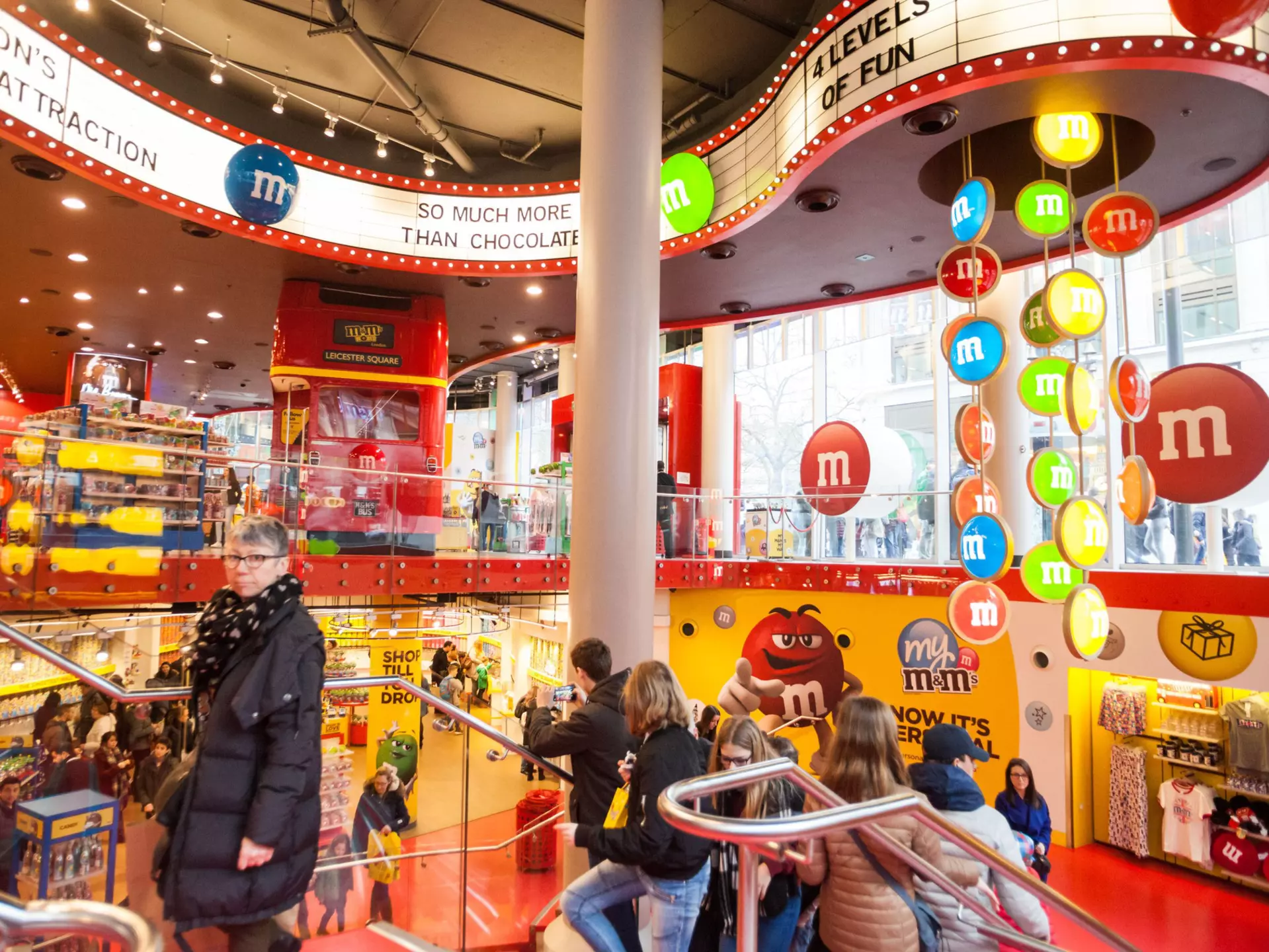 Shoppers at the M&M’s London store, London, England, United Kingdom