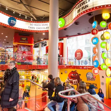 Shoppers at the M&M’s London store, London, England, United Kingdom