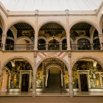 Durango, Durango, Mexico. April 2019. Interior of the "Francisco Villa Museum". In its interior it preserves murals of the history of the country and the city of Durango.; Shutterstock ID 1381763081; purchase_order: 65050; job: POIs; client: Lonel...