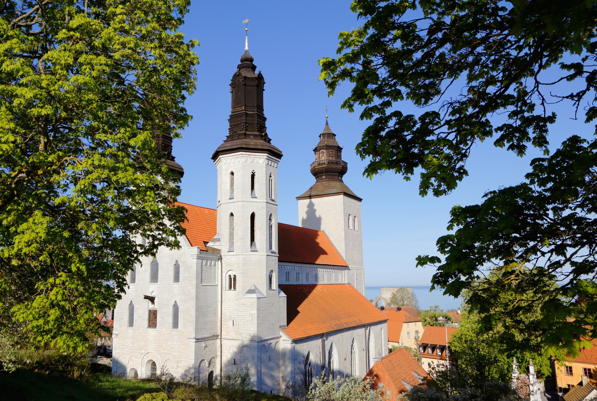 Exterior of the cathedral dating from the Middle Ages in Visby on the Swedish island of Gotland.
