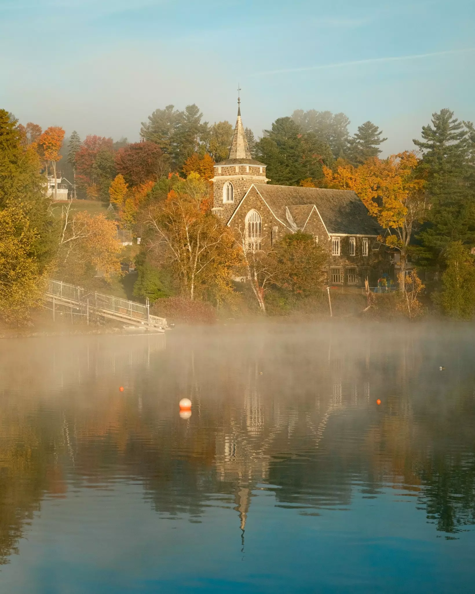 Morning fog on Lake Placid in the Adirondack Mountains. Jon Bilous/Shutterstock