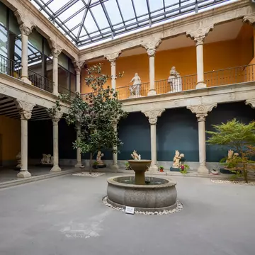 Inner courtyard of the Palace of the Counts of Paredes de Nava, which houses the Museo de San Isidro, in Madrid, Spain.