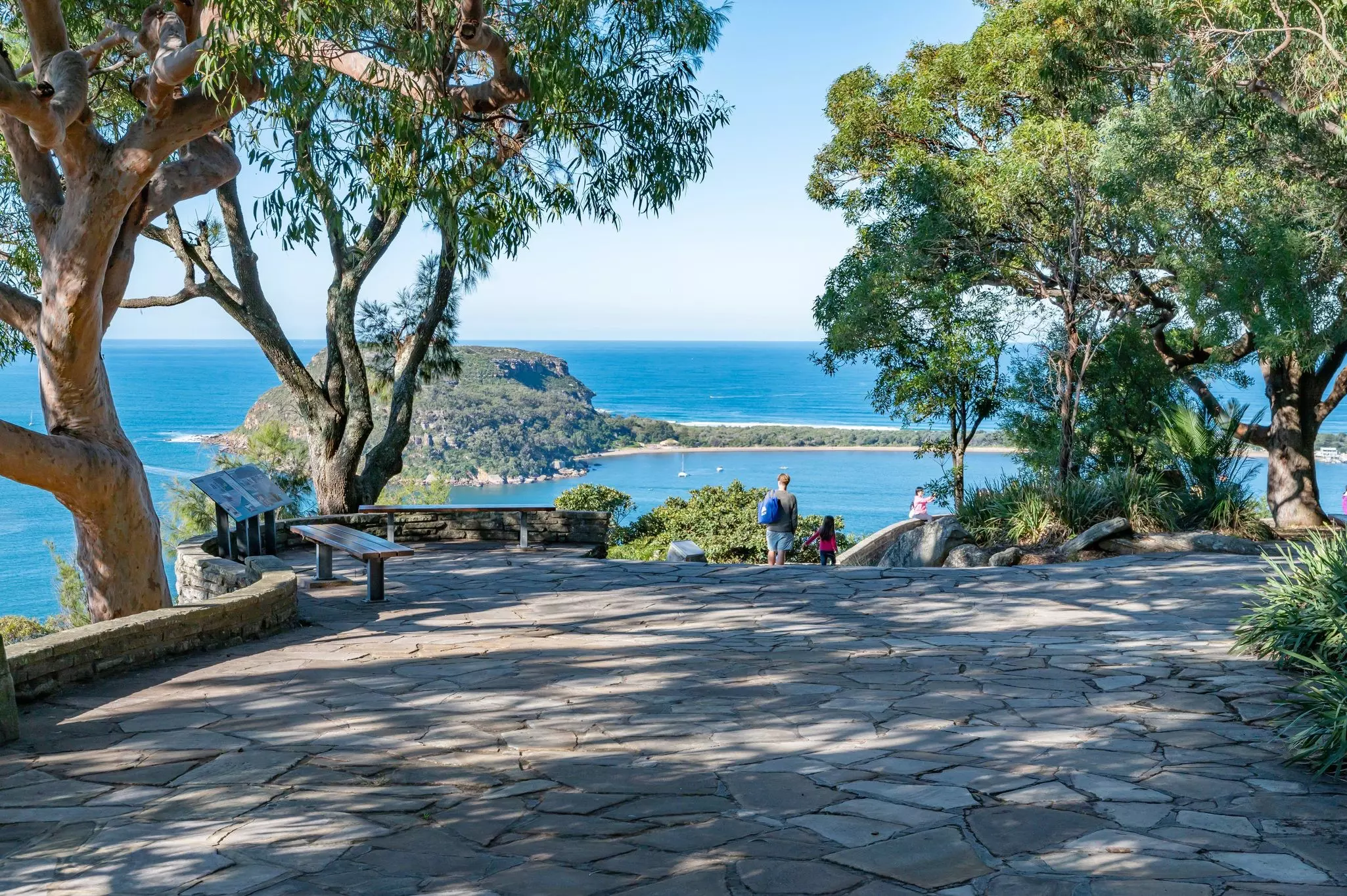 Beautiful Area with stone pavement at West Head Lookout Point and Barrenjoey Head background Blur - stock photo


Sydney NSW Australia - June 5th 2020 - Ku-ring-gai Chase National Park on a sunny winter afternoon