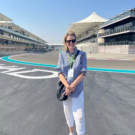 Brekke Fletcher on the race track at Yas Marina Circuit, Abu Dhabi