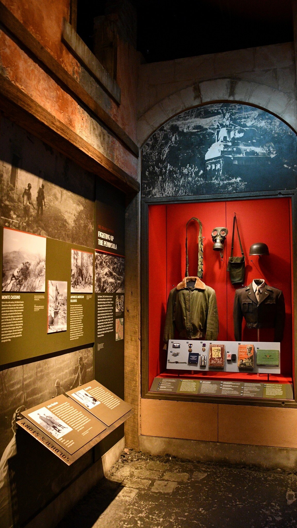 View of items on display at the National WWII Museum in New Orleans, Louisiana.