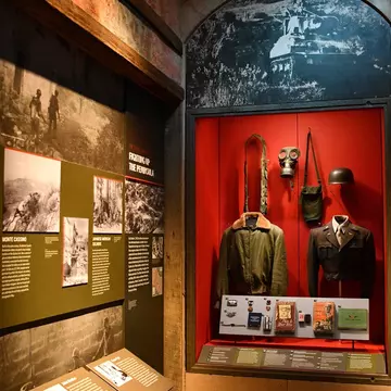View of items on display at the National WWII Museum in New Orleans, Louisiana.