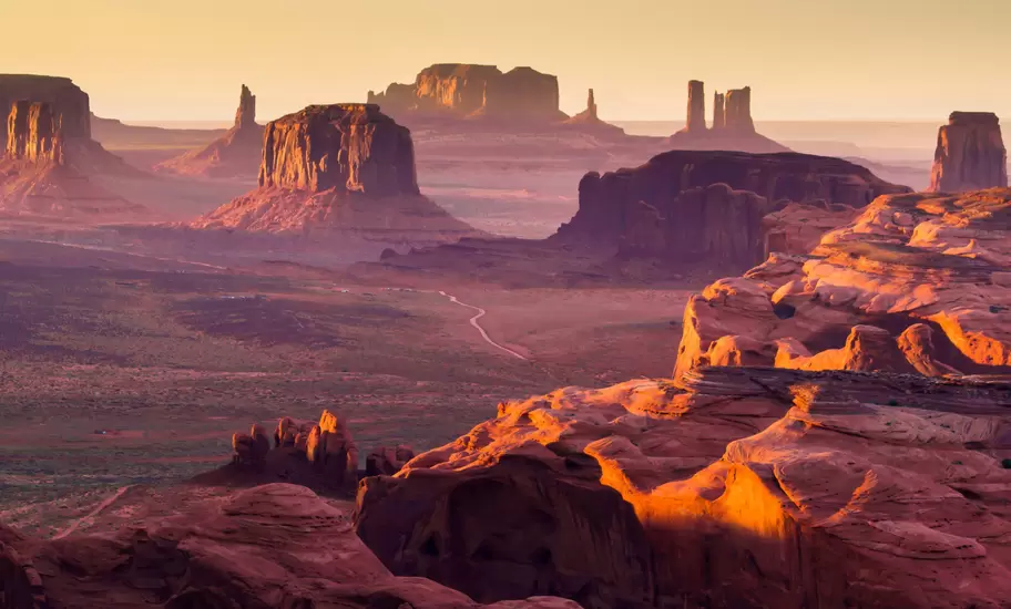 Monument Valley, desert canyon in USA.