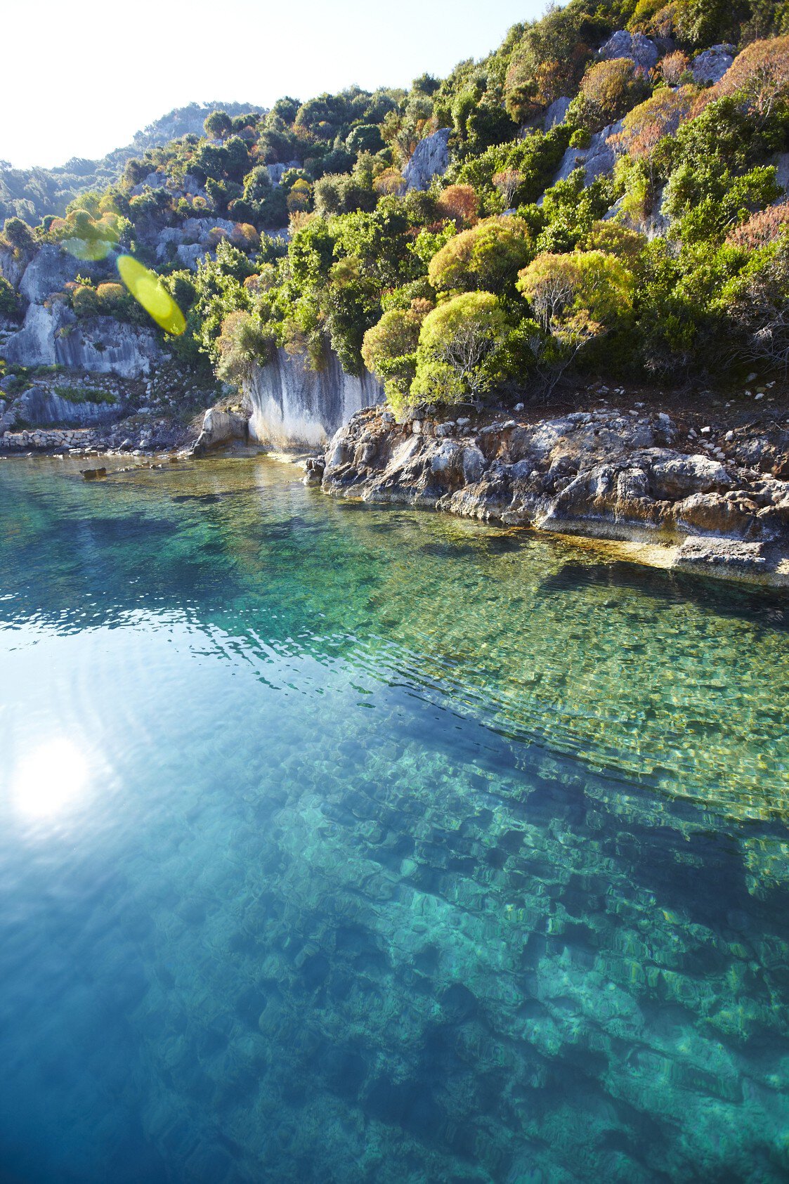 Sunken Lycian town on coast of Kekova island.