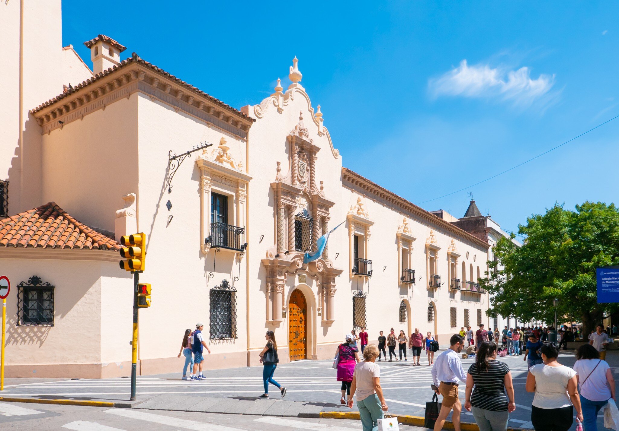 Colonial building in the historic center of the city and built in 1687, housing the Monserrat University. Cordoba, Argentina.
