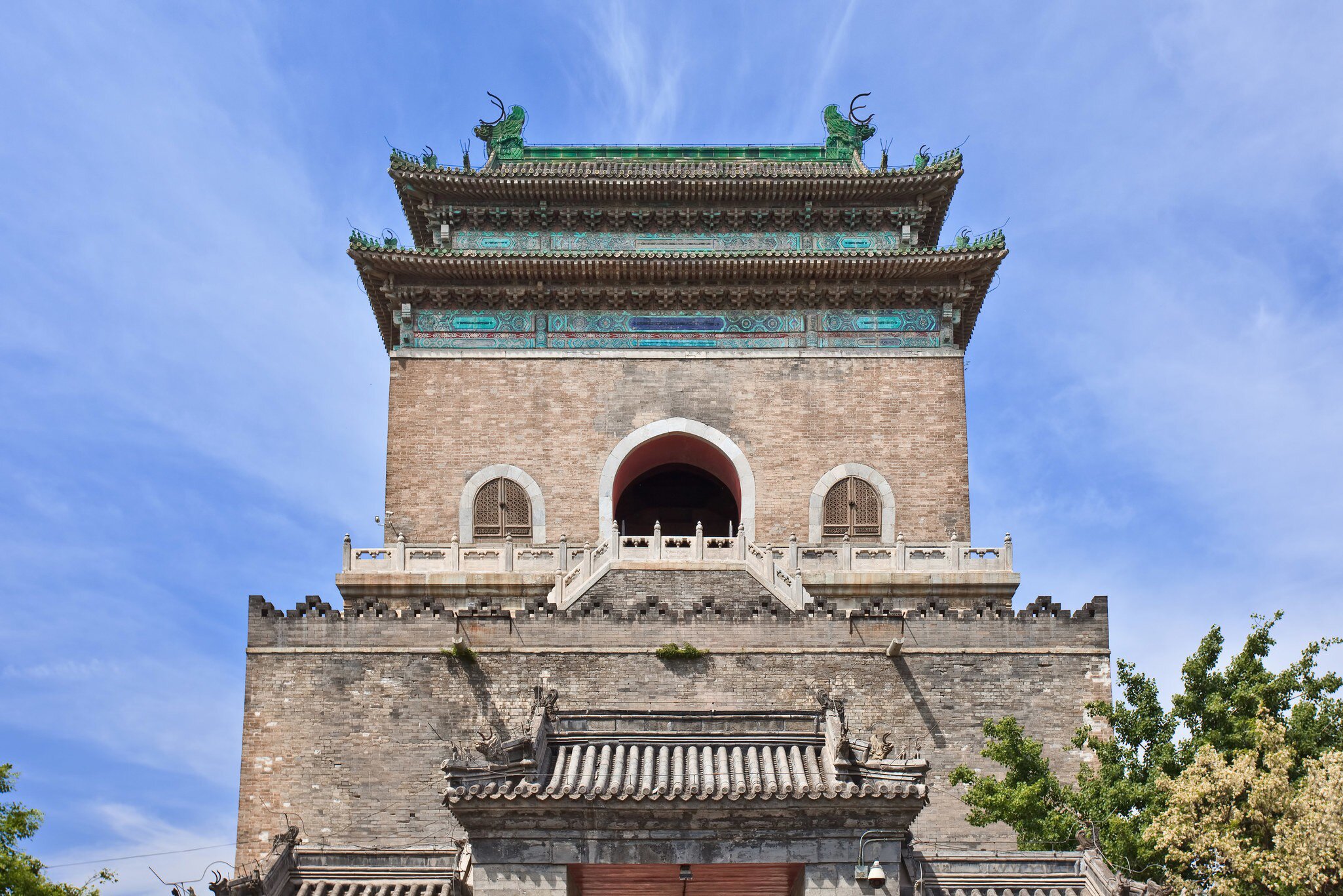View of the Bell Tower in the old town of Beijing, China.