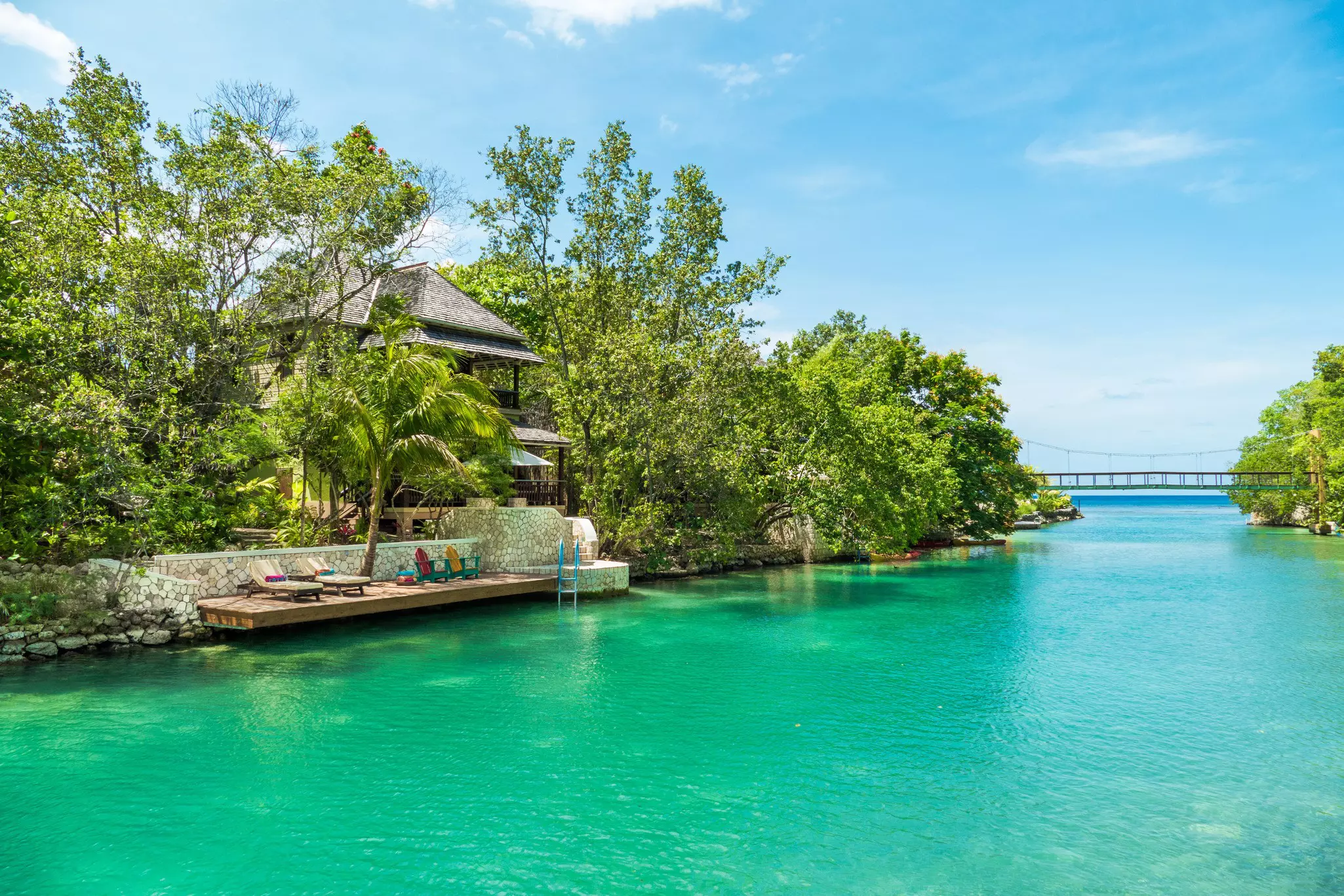 A lagoon villa at Goldeneye in Jamaica