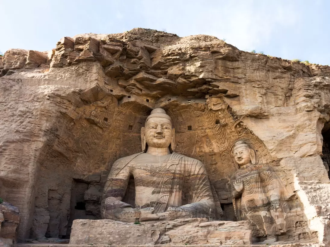 Built in 460-525 AD, the Yungang caves in Datong, China, are composed of 252 caves with more than 51,000 Buddha statues carved in the stone