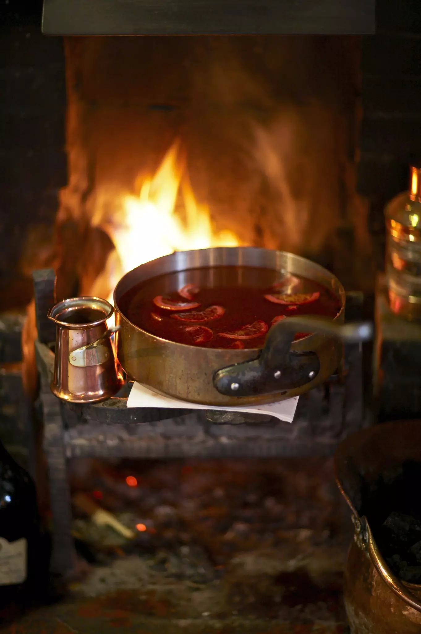 Mulled wine by fire at The Star Inn