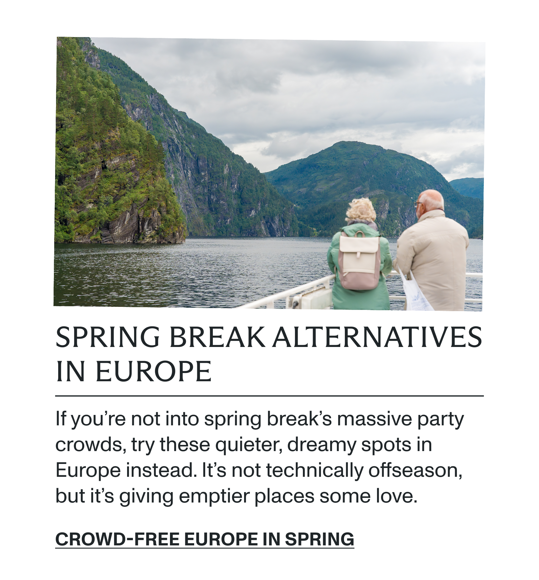 Crowd-free Europe in Spring