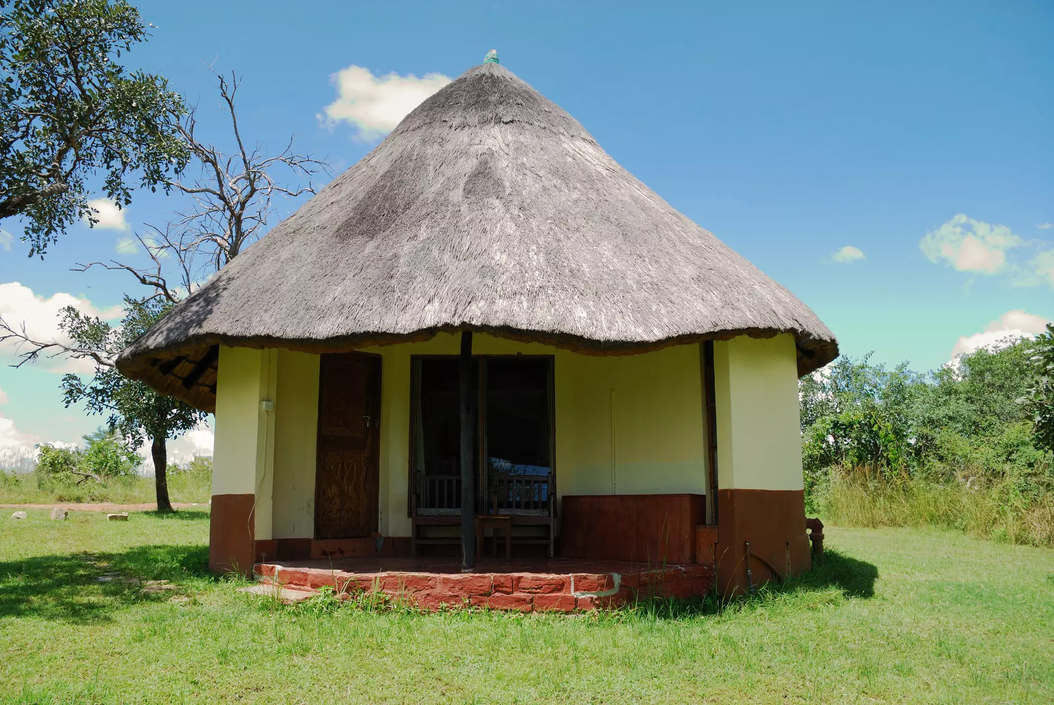 Low building with domed roof