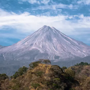 Colima volcano in the center of the landscape.; Shutterstock ID 491945077;