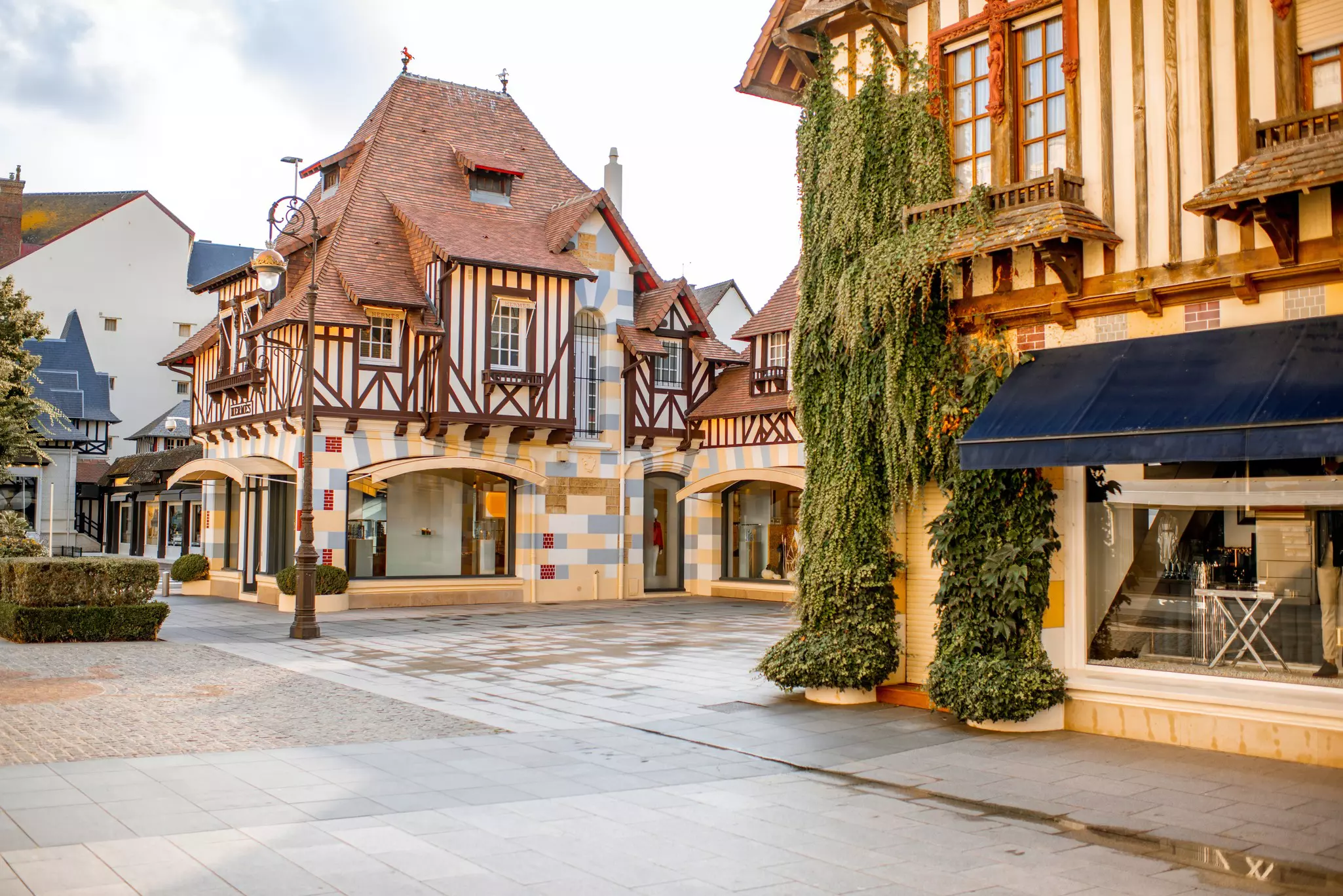 Old houses in the centre of Deauville town in France