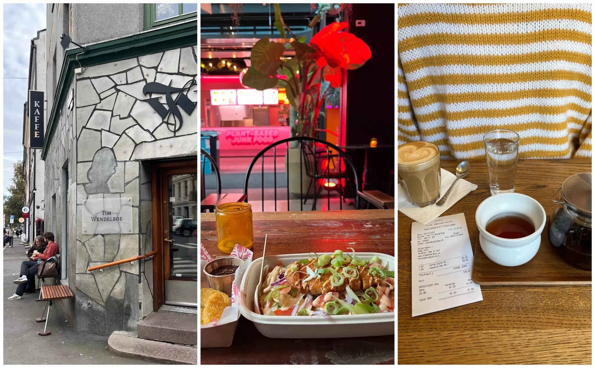 Coffee at Tim Wendelboe's and vegan fast food at Barcode Street Food ©Tasmin Waby