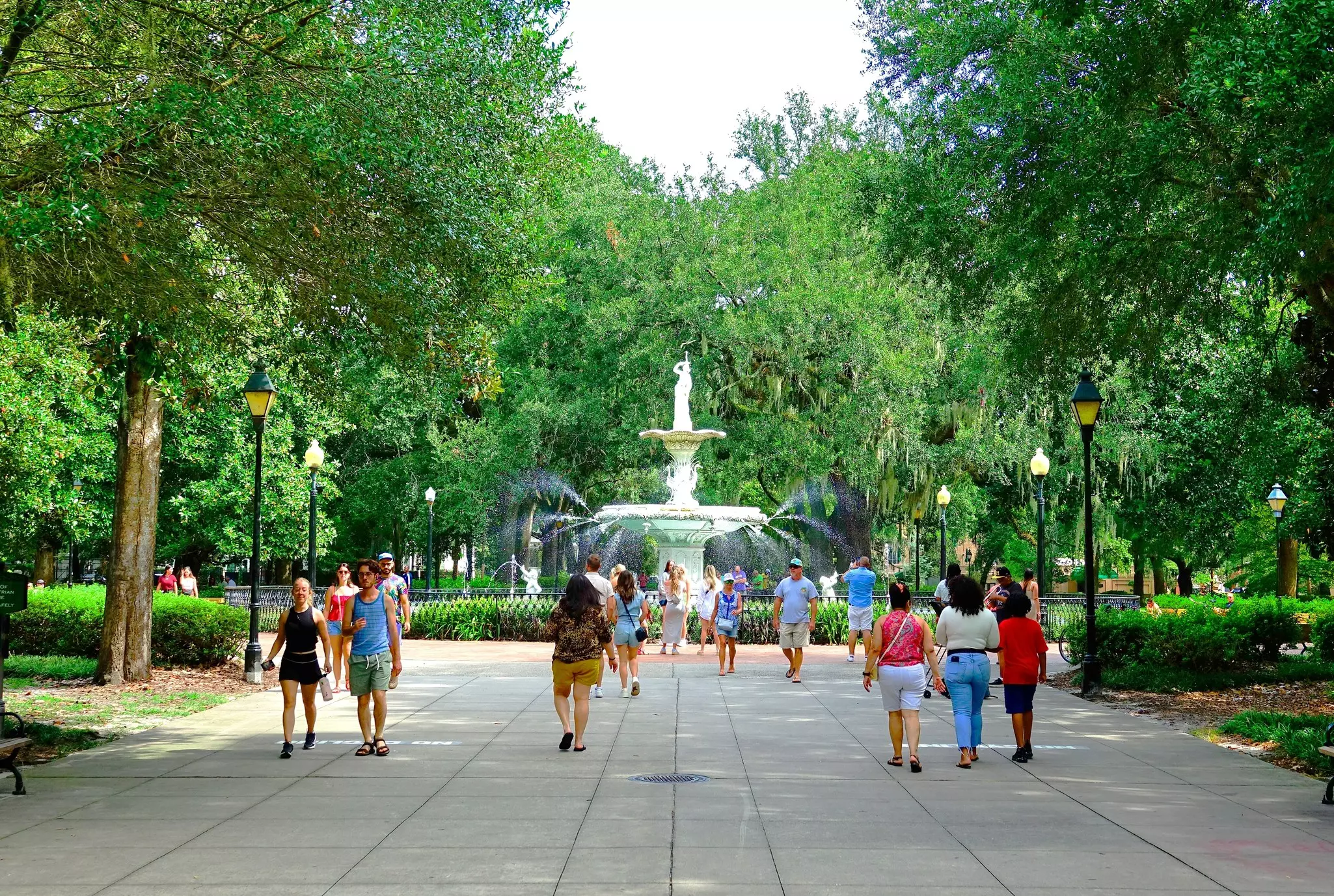 The famous Forsyth the fountain in Forsyth Park in historic Savannah, Georgia