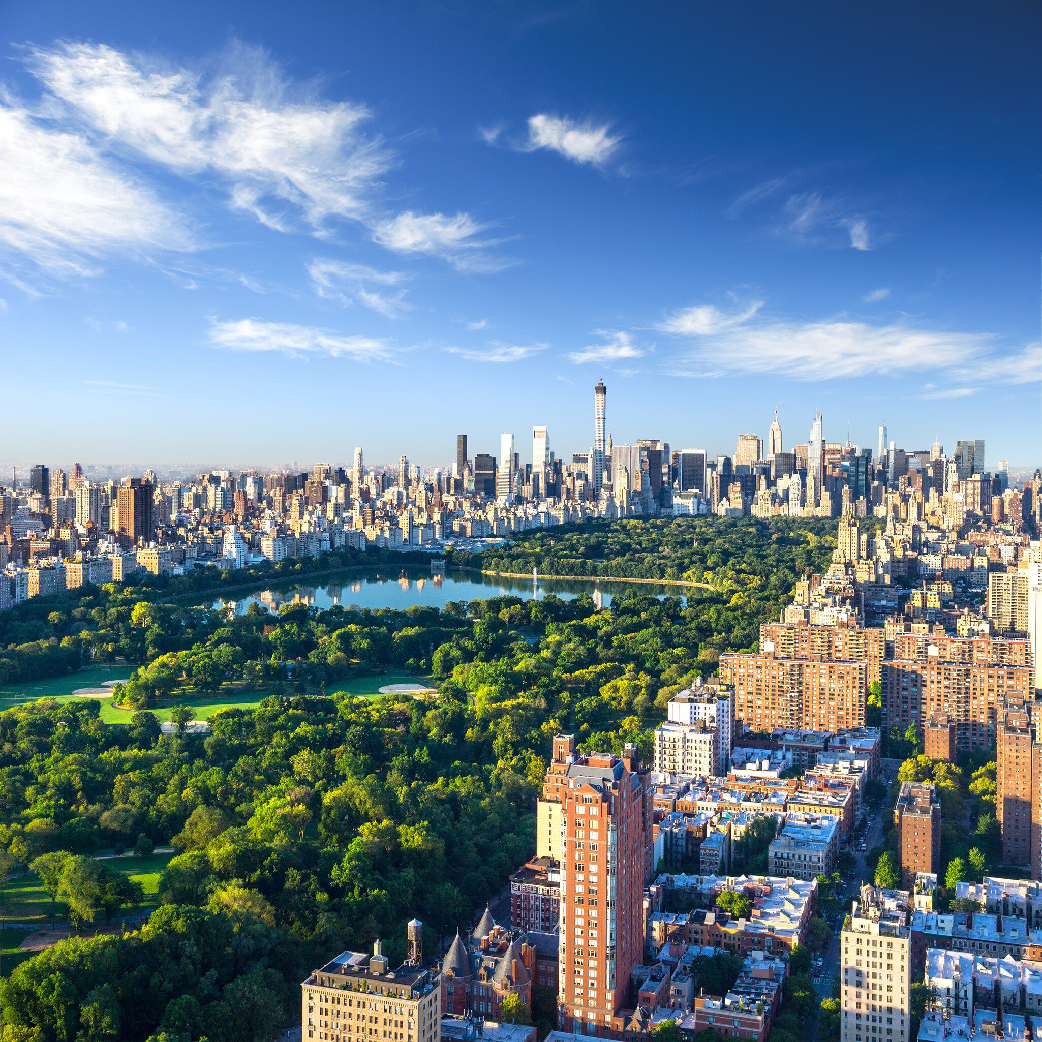 Aerial view of Central Park, Manhattan, New York.