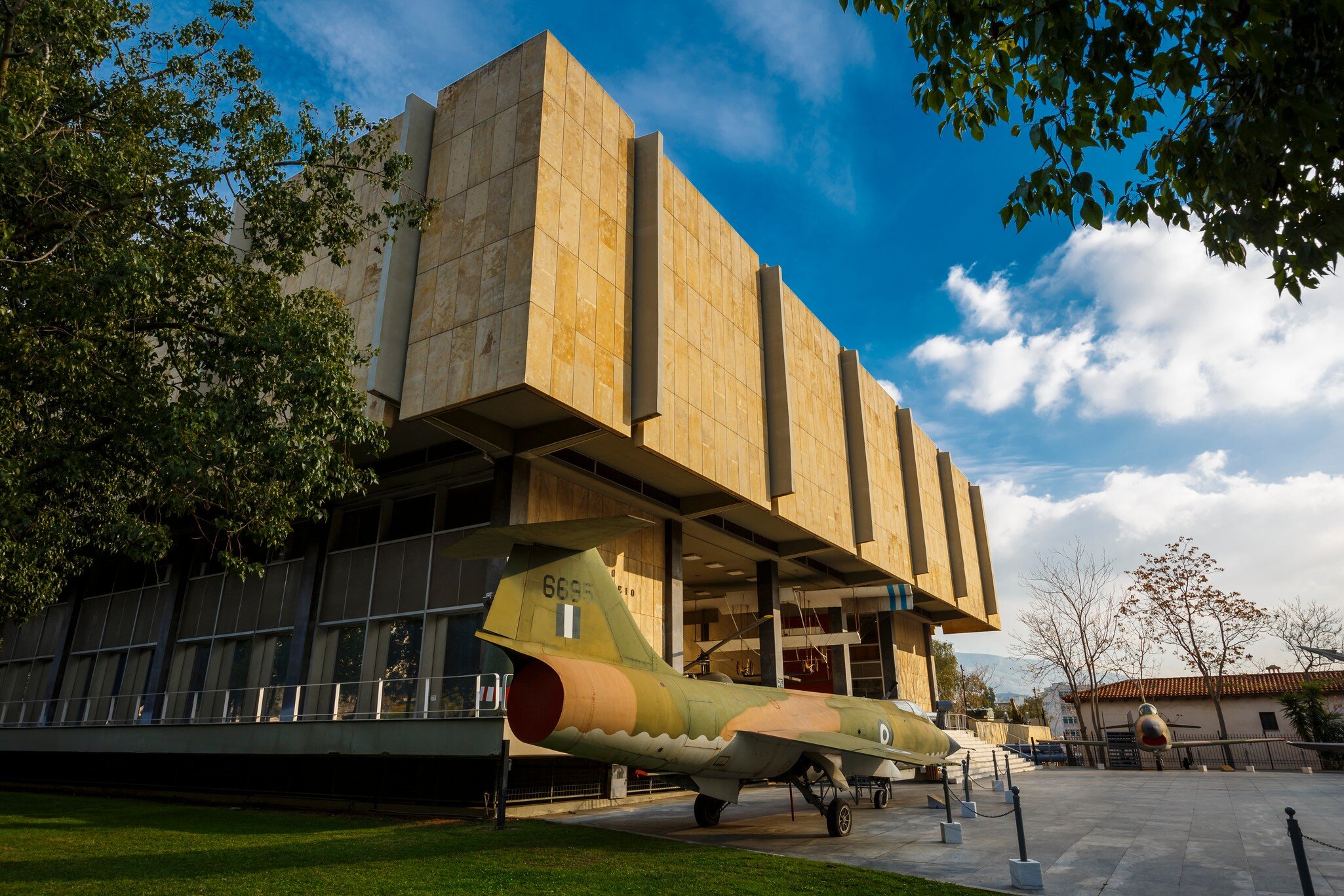 Athens, Greece - January 9, 2018: Fighter plane in front of Athens War Museum.