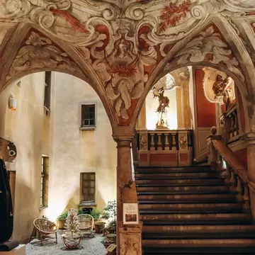 Interiors of Lascaris Palace in old Nice, the most remarkable civilian baroque monument in Nice, France.