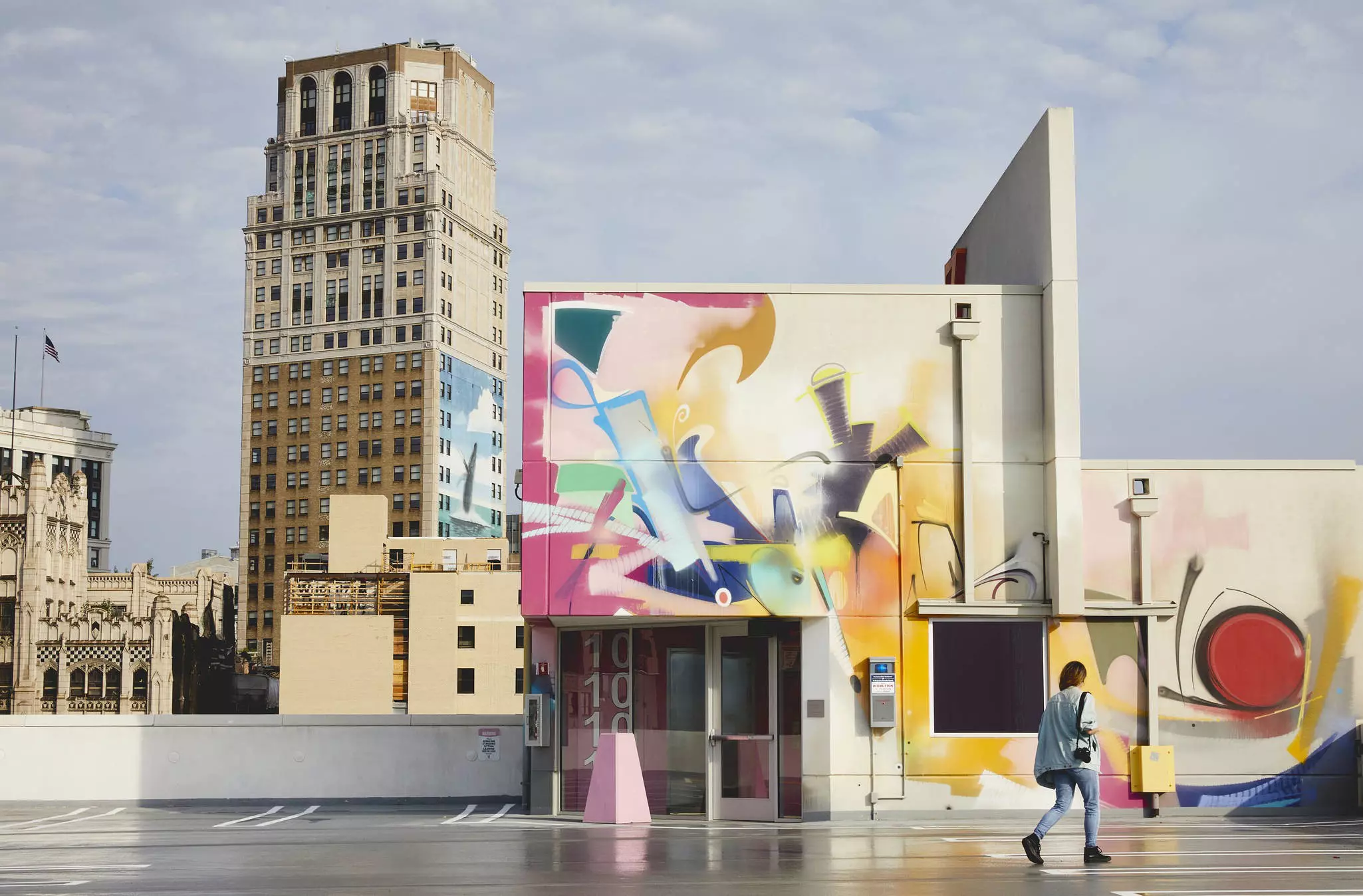 The rooftop of the Z Lot car park in Detroit is just one spot to see local art ©Aubrie Pick/Lonely Planet