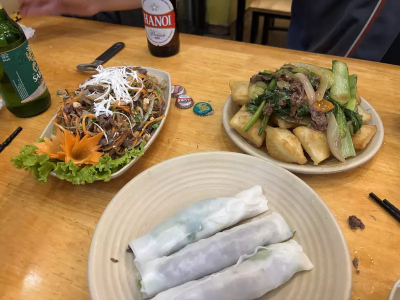 Various Vietnamese dinner dishes 