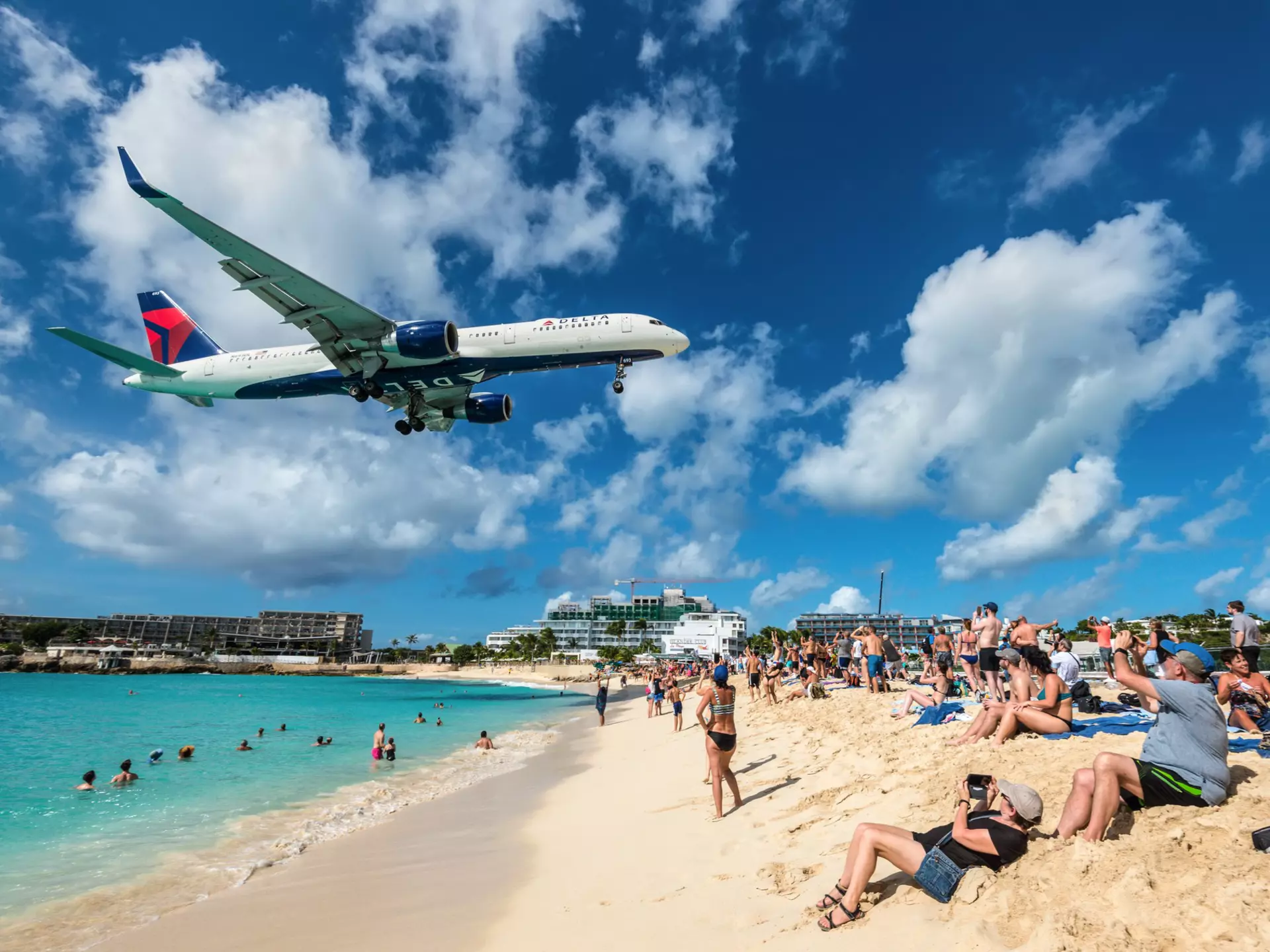 Sint Maarten's Maho Beach, which is near Princess Juliana International Airport. byvalet/Shutterstock