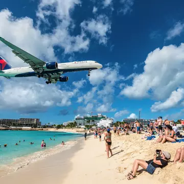 Sint Maarten's Maho Beach, which is near Princess Juliana International Airport. byvalet/Shutterstock