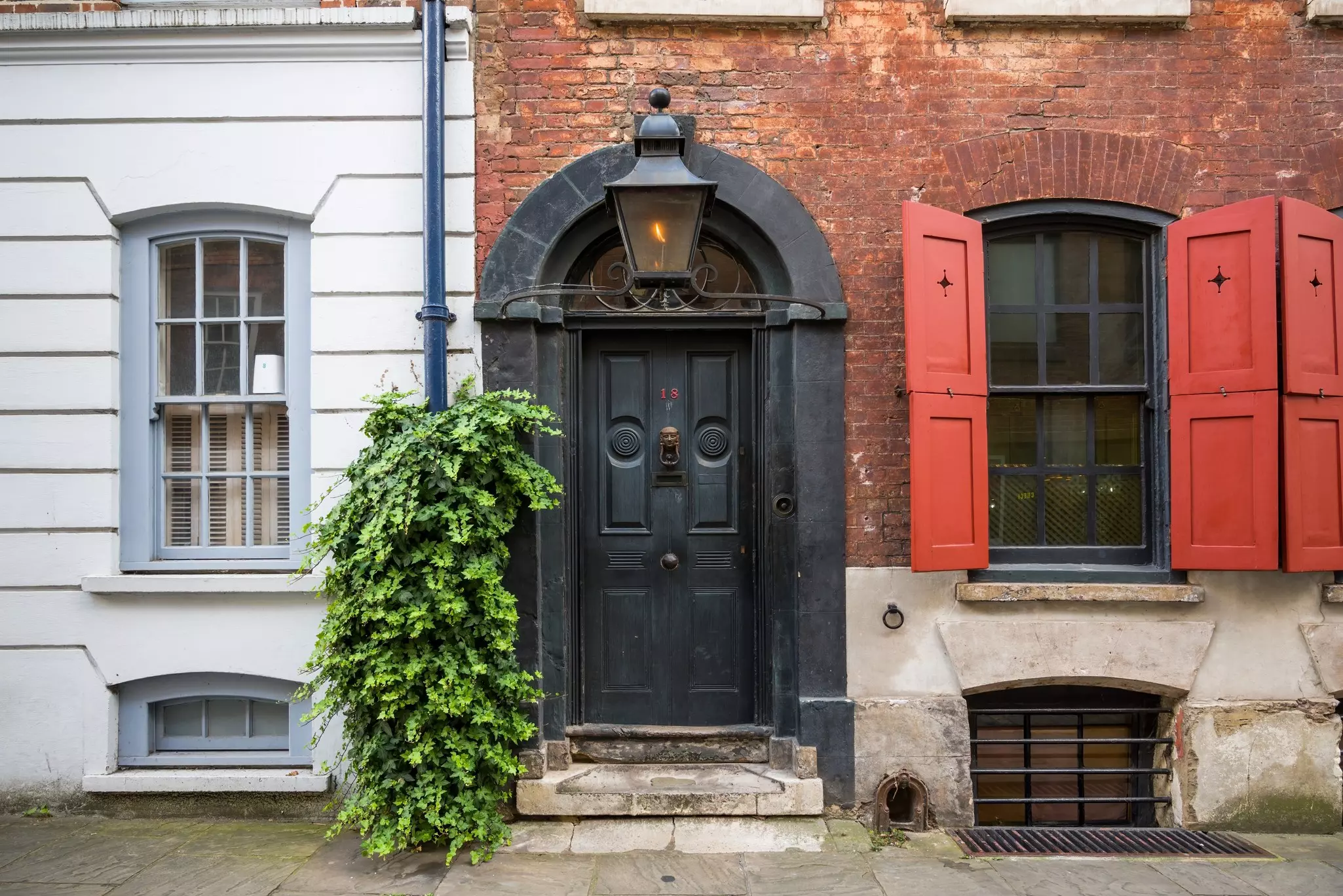 The entrance to a Georgian terraced house.