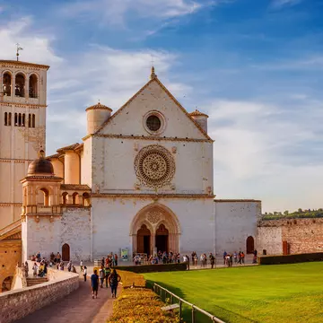 OCTOBER 23, 2019: Exterior of the Basilica of Saint Francis of Assisi in Umbria during sunset.
1577148763
ancient, architecture, art, assisi, basilica, belfry, building, cathedral, catholic, christian, christianity, church, clouds, cult, dusk, europe, faith, francis, historic, historical, italy, landmark, medieval, monastery, monument, old, people, pilgrim, religion, religious, saint, sightseeing, sky, square, stone, sunset, tourism, tourist, tower, travel, umbria, unesco, visit